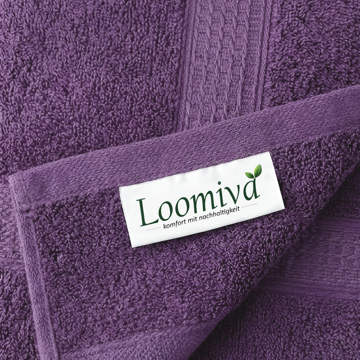 4er Set 2X Handtuch + 2X Duschtuch in Aubergine | 500g/m² | 100% Baumwolle