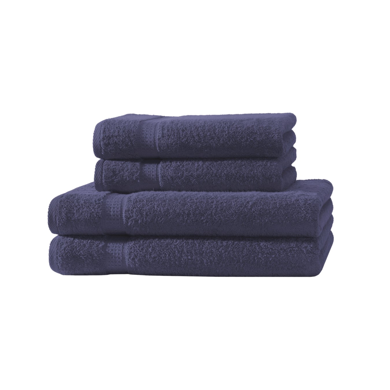 4er Set 2X Handtuch + 2X Duschtuch in Marine| 500g/m² | 100% Baumwolle