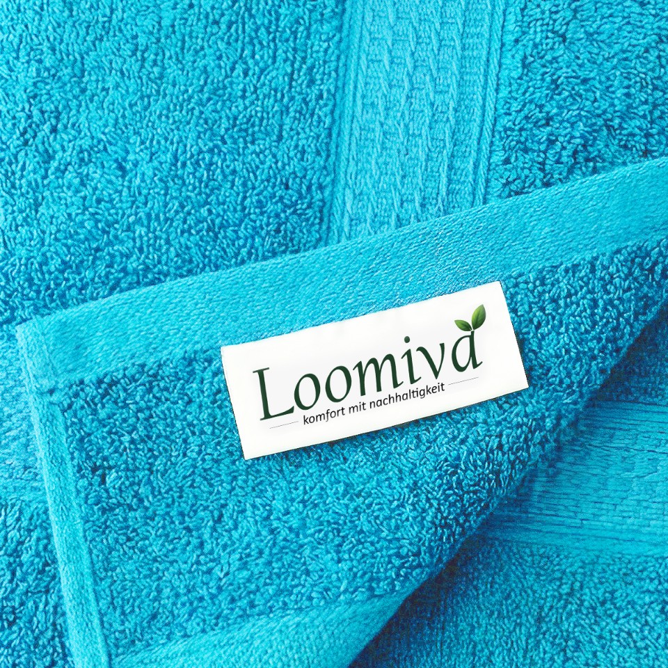 Loomiva Frottier Set 4x Handtuch + 2X Duschtuch | 500g/m² | 100% Baumwolle | Extra Weich | Öko-TEX Standard 100 | Tuerkis