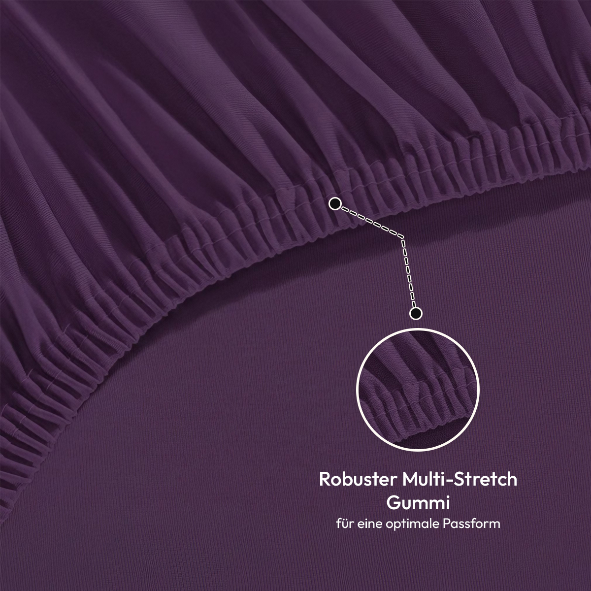 Jersey Spannbettlaken 140gsm in große 90-100x200+30 cm | Aubergine / Pflaume Farbe