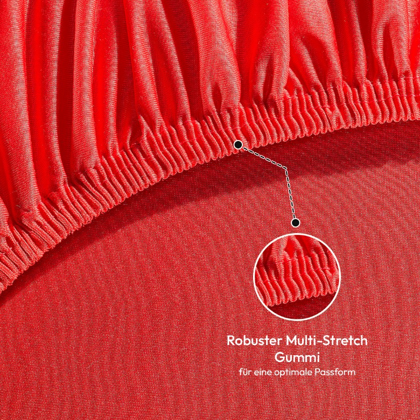 Jersey Spannbettlaken 140gsm in große 90-100x200+30 cm | Rot Farbe