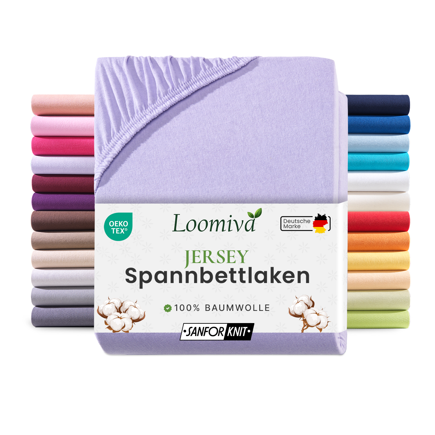 Jersey Spannbettlaken 140gsm in große 140-160x200+30 cm | Flieder Farbe