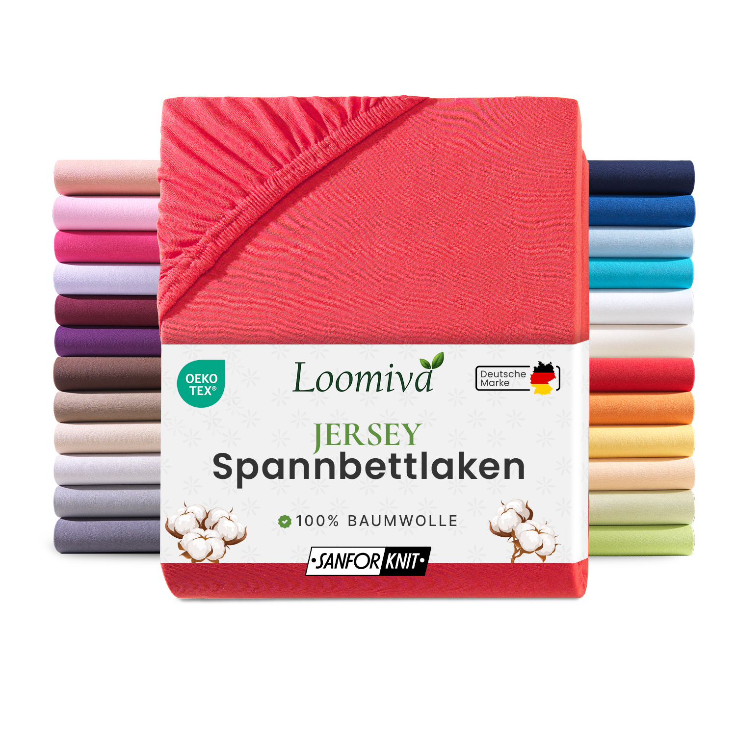 Jersey Spannbettlaken 140gsm in große 140-160x200+30 cm | Rot Farbe