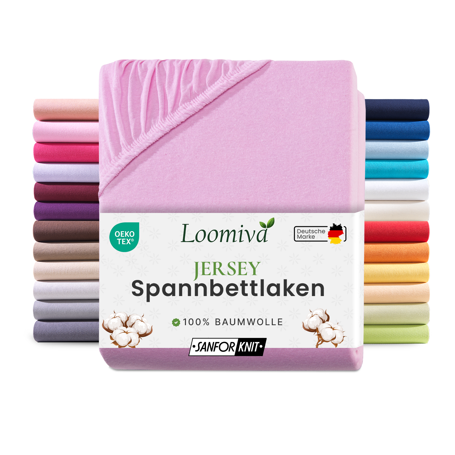 Jersey Spannbettlaken 140gsm in große 140-160x200+30 cm | Rosa  Farbe