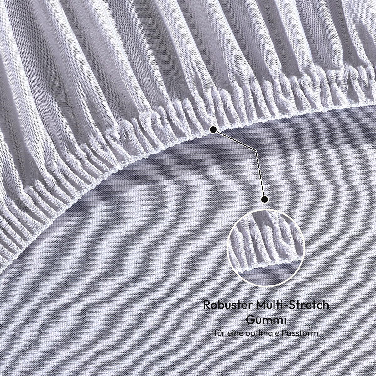 Jersey Spannbettlaken 140gsm in große 140-160x200+30 cm | Silber / Hellgrau Farbe