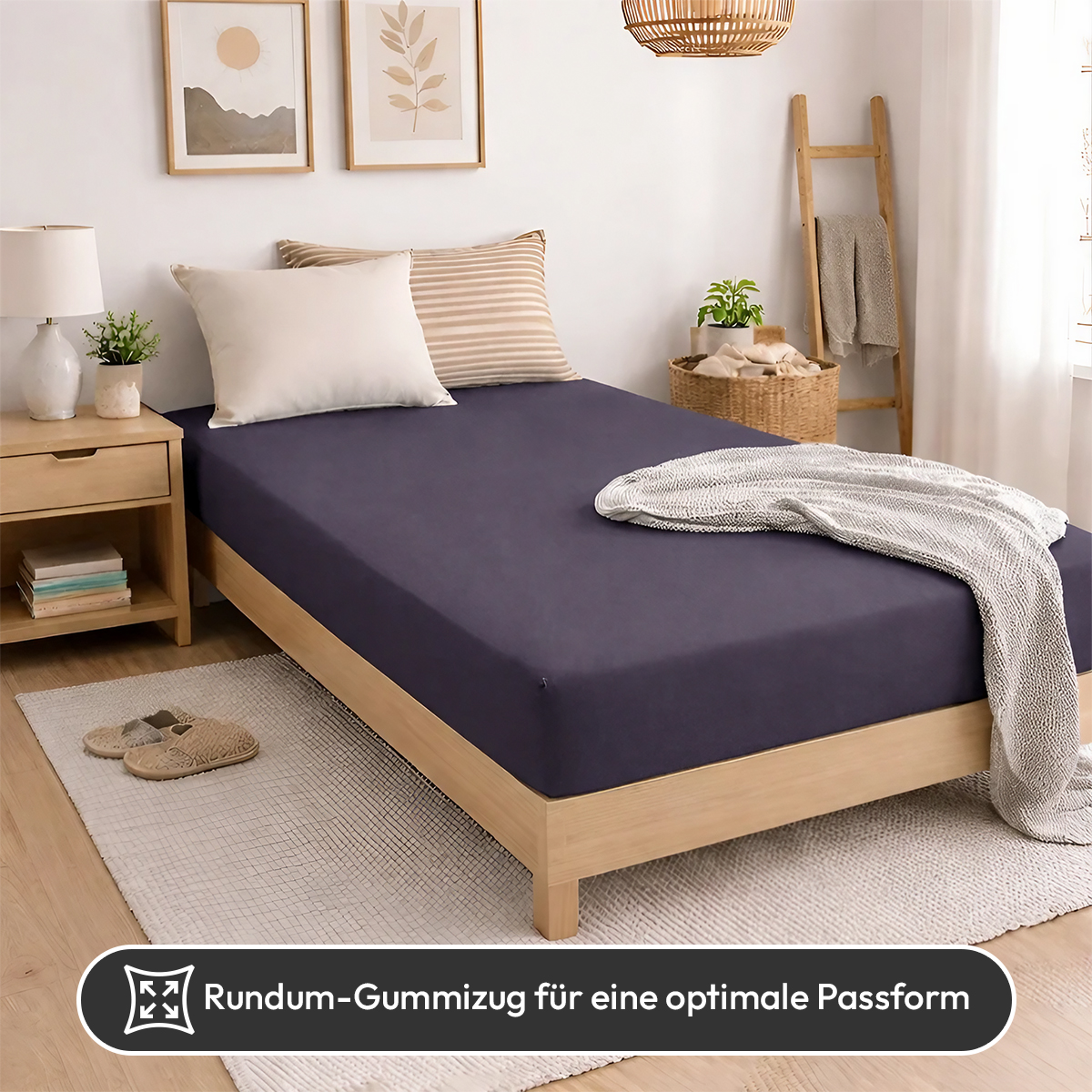 Jersey Spannbettlaken 140gsm in große 140-160x200+30 cm | Anthrazit / Graphit Farbe