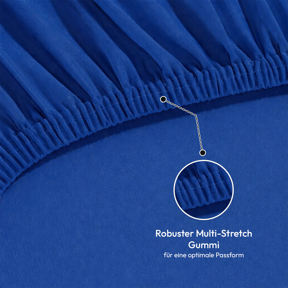 Jersey Spannbettlaken 140gsm in große 180-200x200+30 cm | Royal / Kobalt Farbe